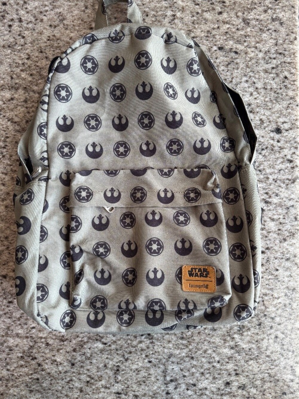 Loungefly Star Wars Rebel Alliance Galactic Empire Logo Backpack Gray Canvas